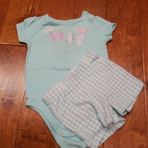 Turquoise plaid and bow